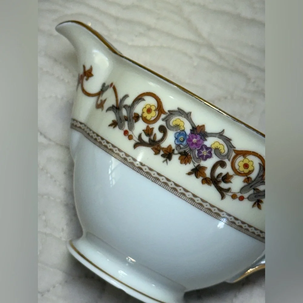Vtg Meito Ivory China Creamer Royal Embassy Occupied Japan 22 Kt Gold 3